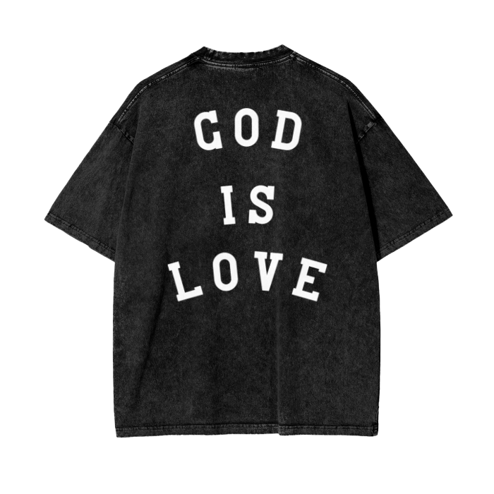 "GOD IS LOVE" Stone-Washed Premium Tee