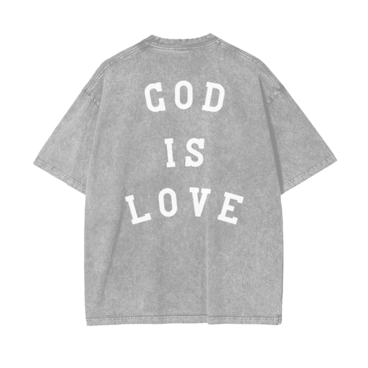 "GOD IS LOVE" Stone-Washed Premium Tee